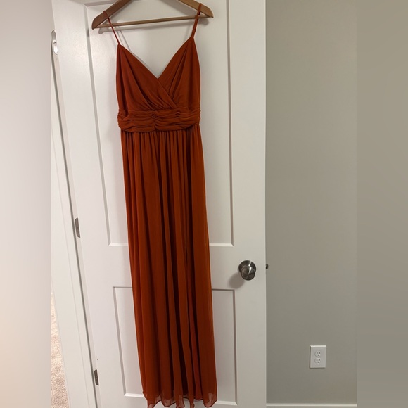 david's bridal burnt orange bridesmaid dresses | | Davids Bridal Dress Shoe Height Map:LOW-TOP One Shoulder Midi Dress From bridesmaids Size:Small/Medium